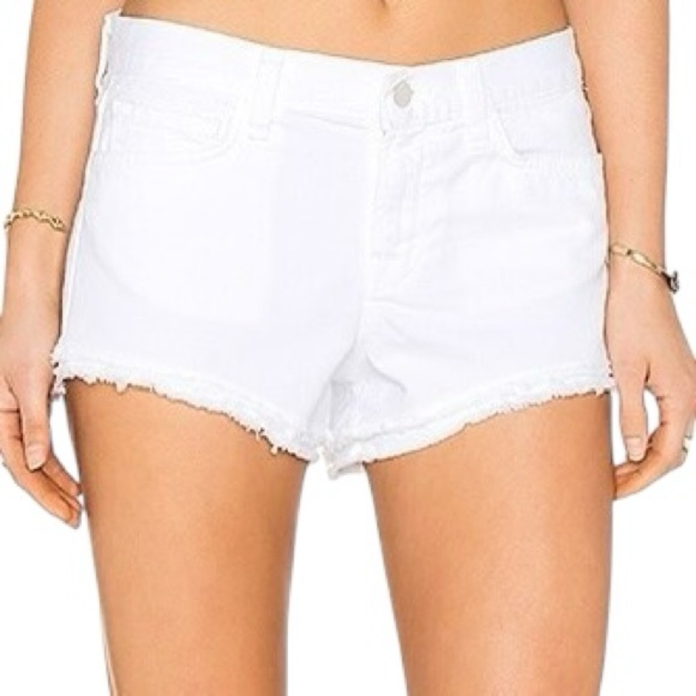 J Brand Sachi Low Rise Cut Off White Jean Shorts